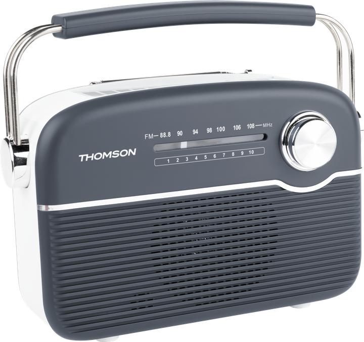 Actual product image Thomson Retro Bluetooth Radio w/ Solar Charging - Grey (DAB+, FM, Bluetooth)