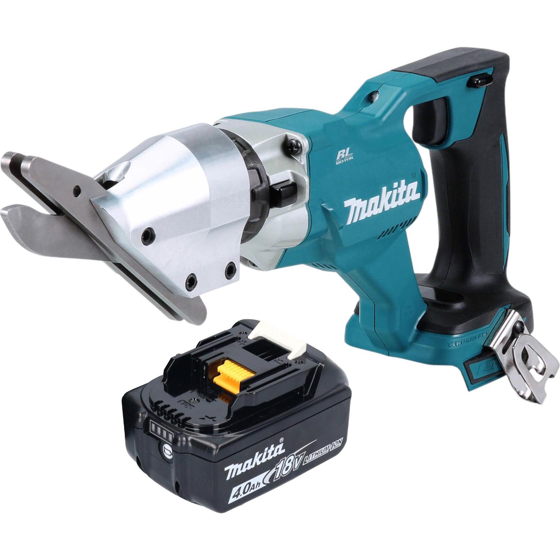 Makita, Cesoia elettrica per lamiera, DJS 800 M1 forbici per fibrocemento a batteria 18 V Brushless + 1x batteria 4,0 Ah - senza