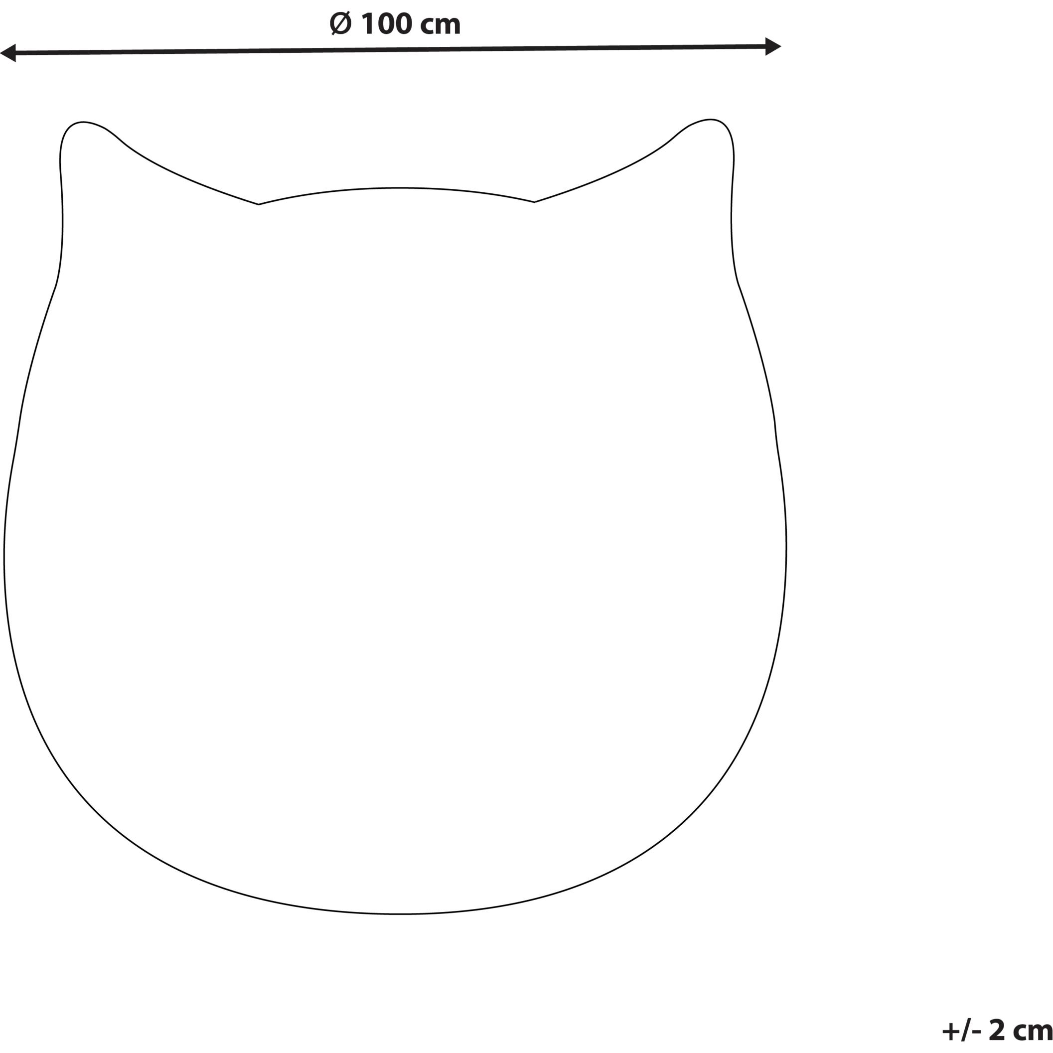 Thumbnail - Beliani, Kinderteppich, Kinderteppich weiss ⌀ 100 cm Katzenmotiv Kurzflor KITTY (Ø 100 cm)