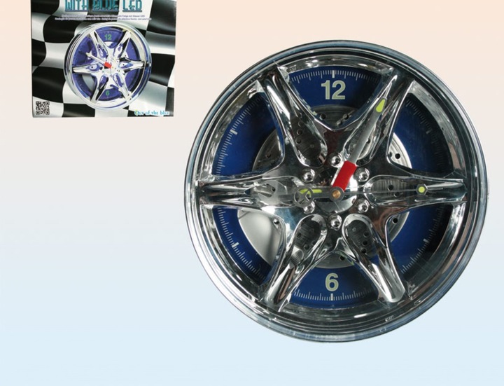 Produktbild Ootb Wanduhr Felgen blauer LED 27cm (27 cm)
