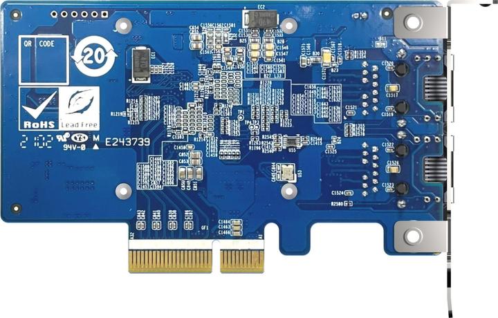 Actual product image QNAP Dual-port 10GBASE-T, 10GbE, network expansion card, Intel X710 PCIe Gen3x4