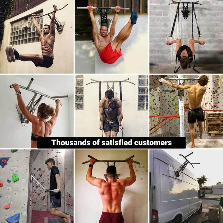 Actual product image Pullup & Dip Klimmzugstange und Dip Stange fr Wandmontage an Innen- und Auenwand, weltweit einzigartig