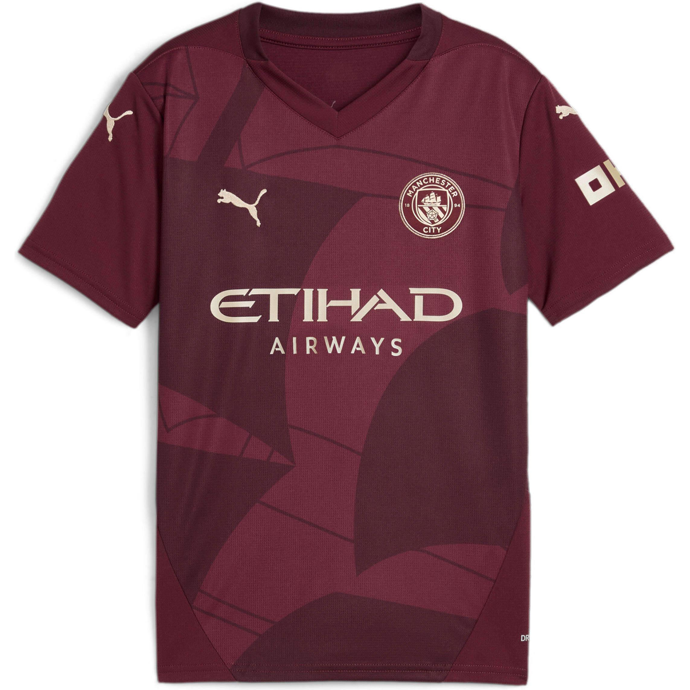 Puma, Jungen, Fussballtrikot, MCFC Third Jersey Replica Jr (140), Rot, 140