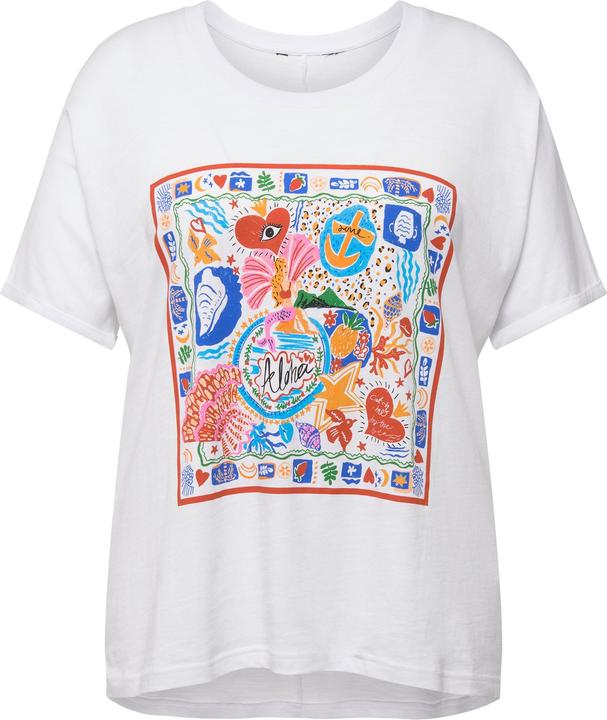 Actual product image Ulla Popken Colorful Graphic Short Sleeve Scoop Neck Tee (50, 52)