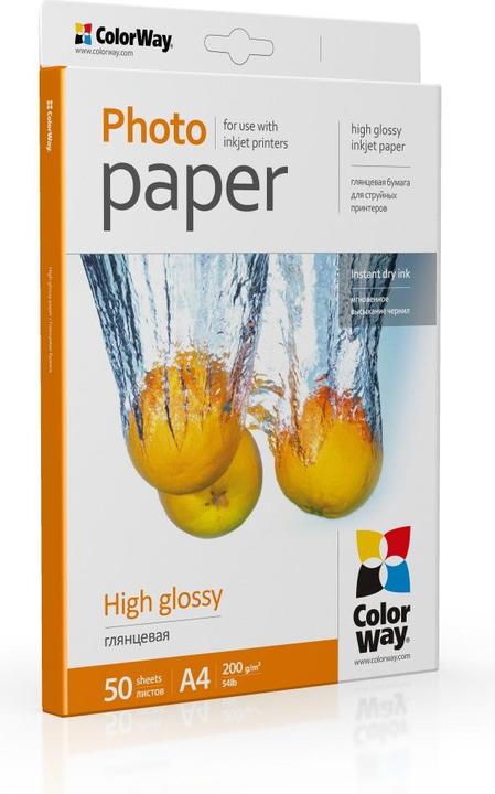 Immagine prodotto Colorway Carta fotografica ad alta lucentezza, 50 fogli, A4, 200 g/m² (200 g/m², A4, 50 x)