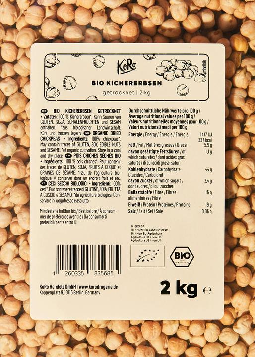 Image du produit KoRo Pois chiches bio séchés (2000 g)