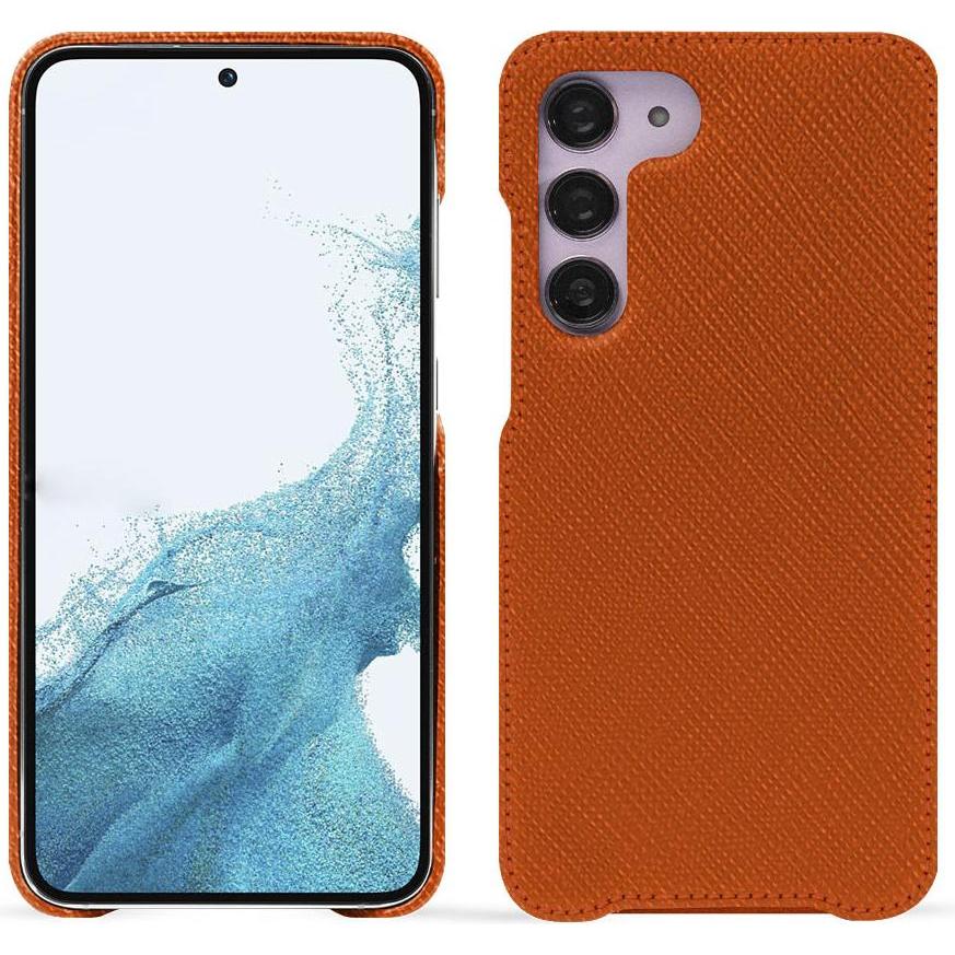 Noreve Lederschutzhülle (Samsung Galaxy S23), Smartphone Hülle, Orange