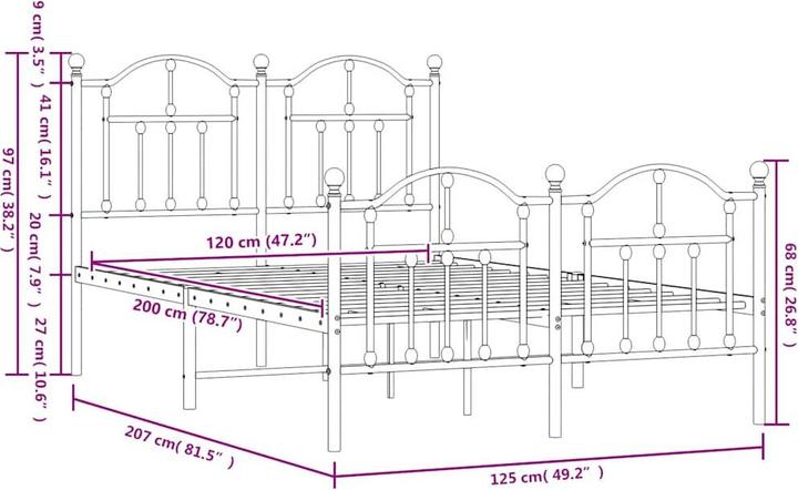 Produktbild vidaXL Bettgestell (120 x 200 cm)