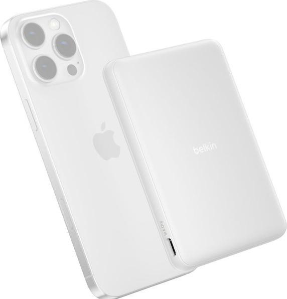 Immagine prodotto Belkin BoostCharge Slim 5000mAh mag.Powerb. 7,5W weiss BPD010hqWH (5000 mAh, 15 W)