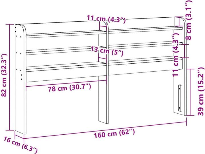 Image du produit vidaXL Kopfteil (160 x 16 x 82 cm)