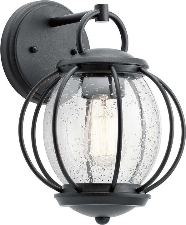 Actual product image Elstead Lighting Vandalia outdoor wall light E27 textured black IP44 (E27, IP44)