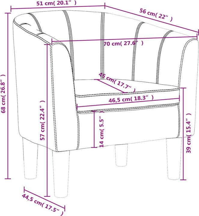 Produktbild VidaXL Clubsessel Grau Kunstleder,Farbe: Grau,Material: Kunstleder