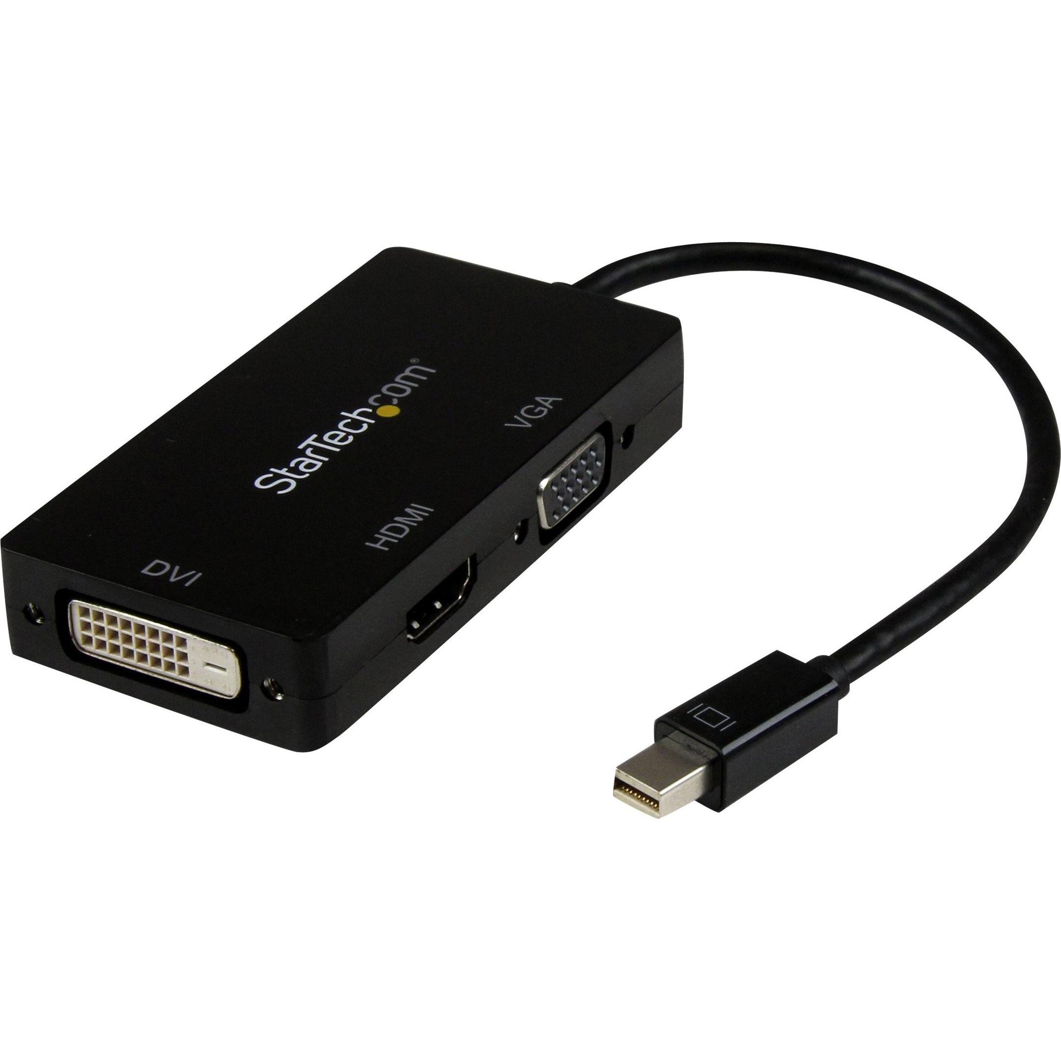 StarTech Adattatore Mini DisplayPort a HDMI / DVI / VGA - Convertitore mDP 3-in-1 - 1920x1200/1080p -... (DVI, VGA, HDMI, 10 cm), Adattatore dati + vi