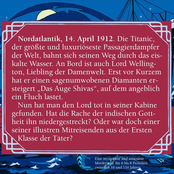 Actual product image Murderous dinner party Death dance on the Titanic (German)