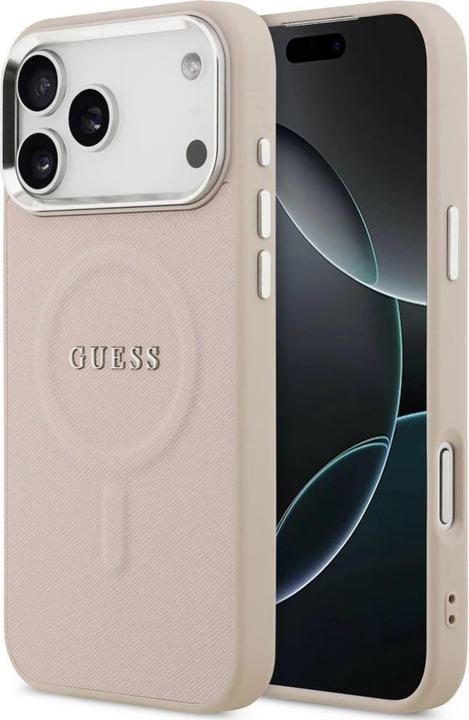 Actual product image Guess Back panel cover Apple iPhone 17 Pro Max Silicone case with MagSafe Classic Logo Pink (Apple iPhone 17 Pro Max)