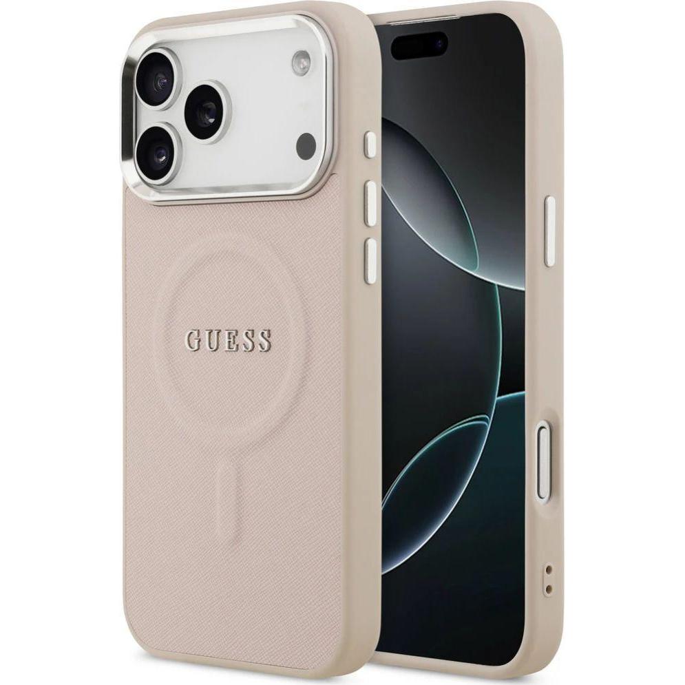Guess Back panel cover Apple iPhone 17 Pro Max Silicone case with MagSafe Classic Logo Pink (Apple iPhone 17 Pro Max), Cover smartphone, Rosa