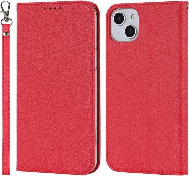 Actual product image Cover-Discount iPhone 14 - Silk Texture Flip Case red (Apple iPhone 14)