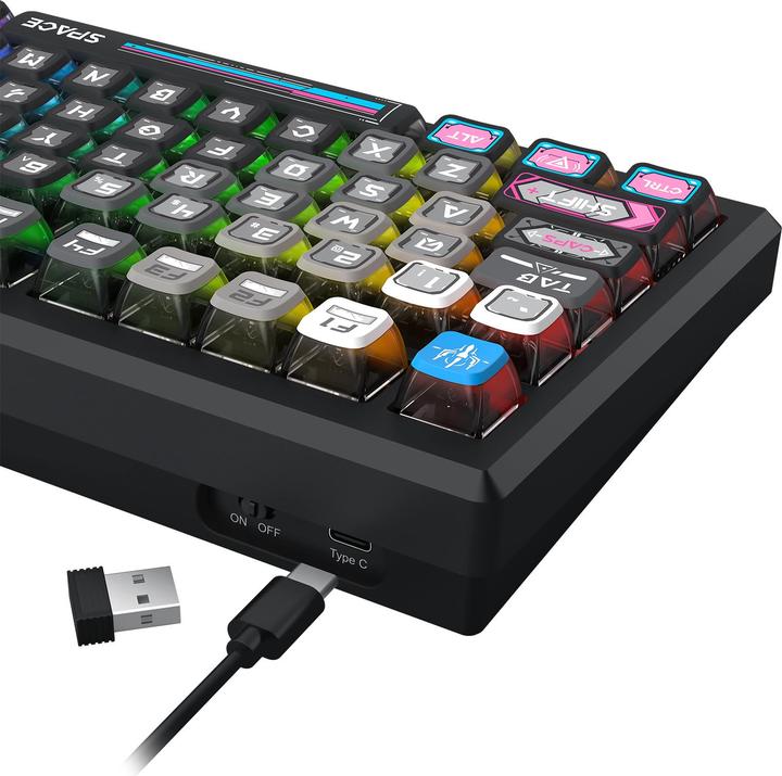 Actual product image Redragon K732MC-RGB-PRO Uranus Pro 82 (US, Wireless, Cable)