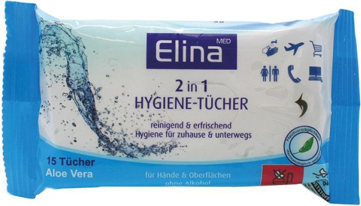 Actual product image Elina Hygiene wipes 15 2in1 20x12 cm (Intimate wipes)