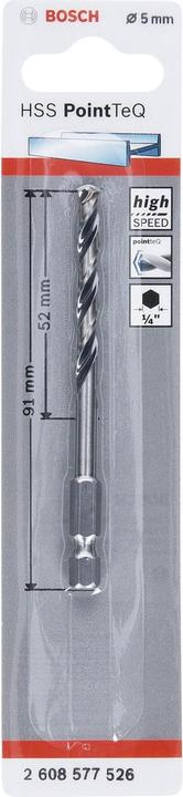 Produktbild Bosch Professional Zubehör HSS PointTeQ Sechskantbohrer 5,0 mm (5 mm)