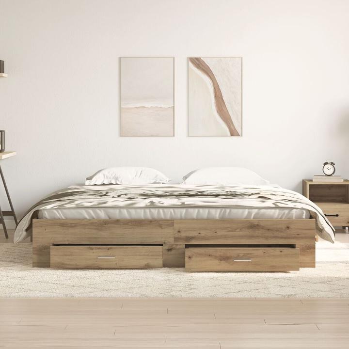 Image du produit vidaXL Lit avec tiroirs Artisan chêne 180x200 cm bois composite (180 x 200 cm)