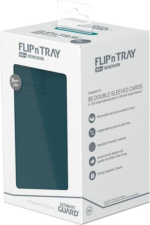Image du produit Ultimate Guard Flip'n'Tray 80+ XenoSkin Monocolor Bleu Pétrole