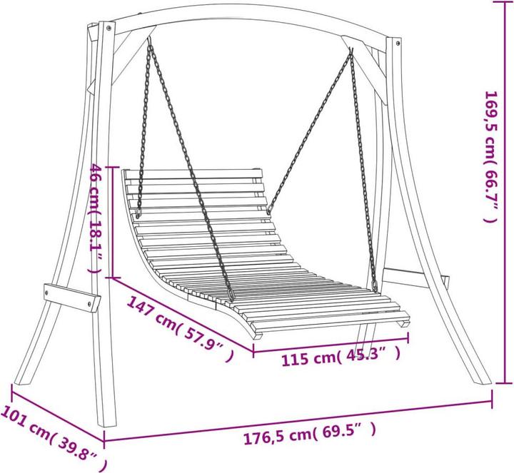 Actual product image vidaXL Schaukelbett