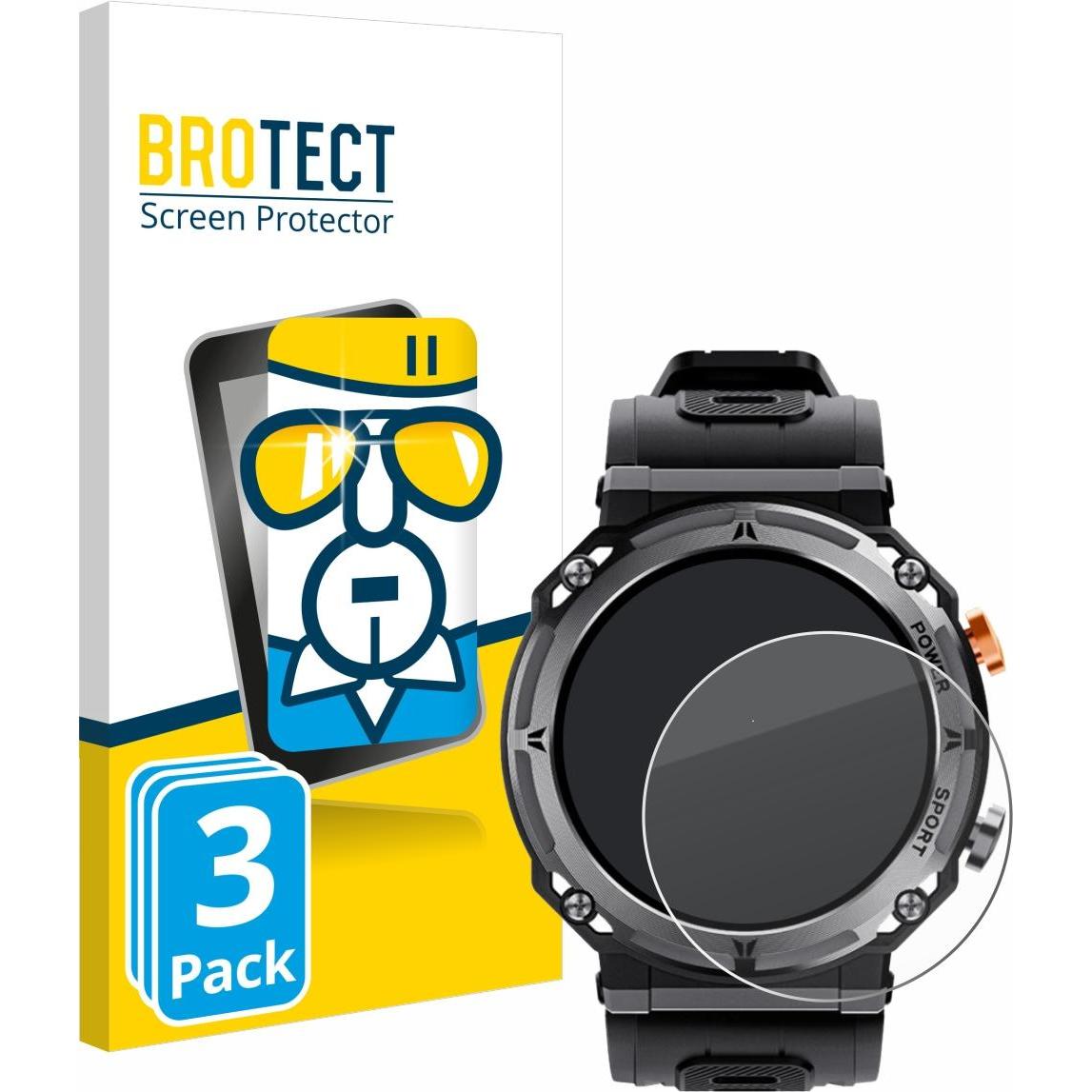 BROTECT Panzerglas Displayschutz 9H Schutzglas Glas Klar Transparent, Smartwatch Schutzfolie, Transparent