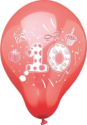 Actual product image Papstar Number balloon assorted colours 10