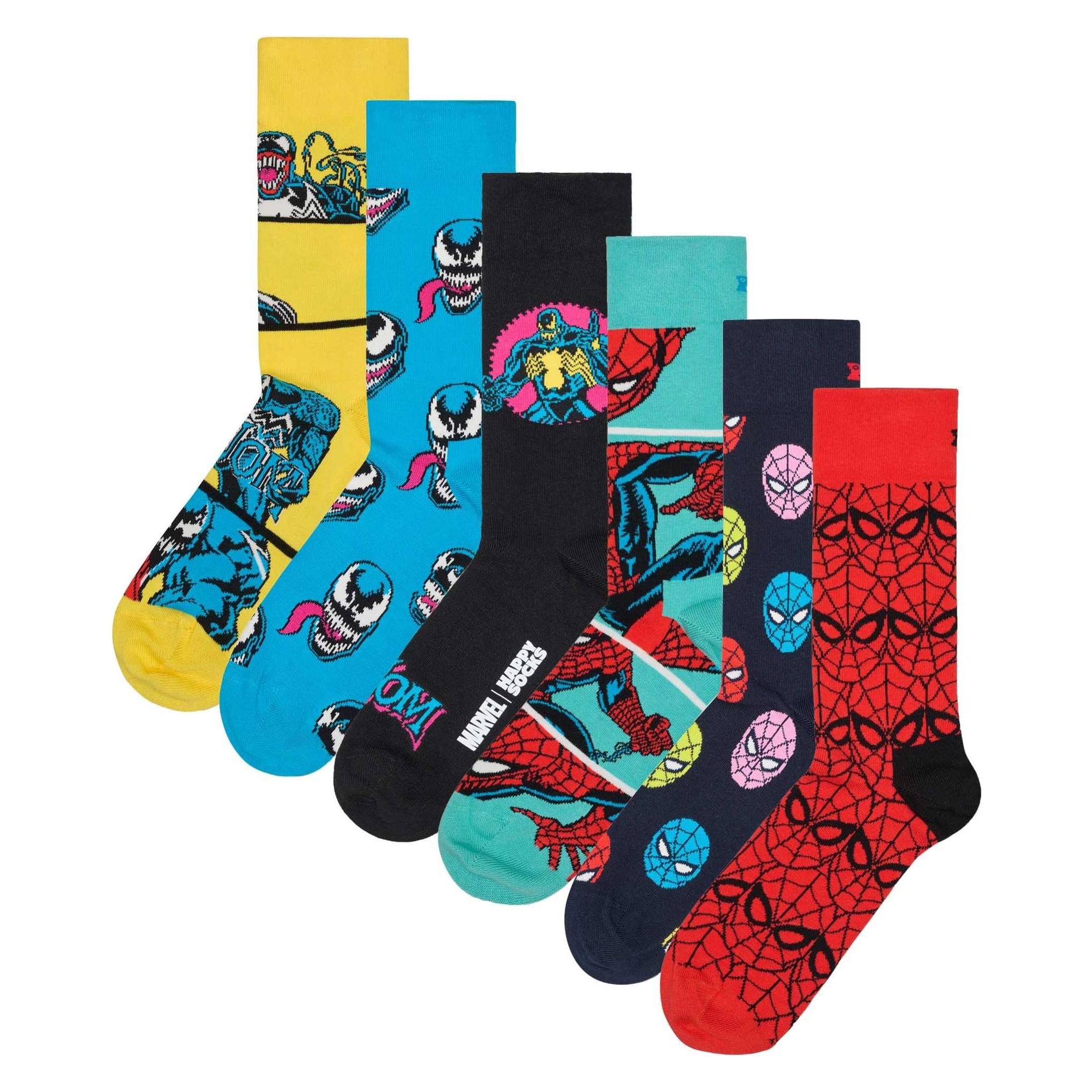 Happy Socks, Herren, Socken, Marvel™ 6-Pack Spider-Man Socks Gift Set, Mehrfarbig, (6er Pack, 41 - 46)
