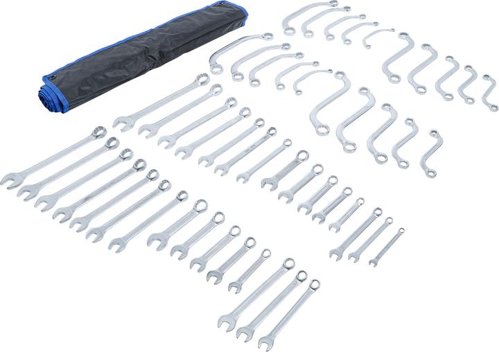 Actual product image BGS Combination Spanner Assortment Inch / Metric Sizes 50 pcs. (1/2", 1/4", 10 mm, 11 mm, 11/16", 12 mm, 13 mm, 14 mm, 15 mm, 16 mm, 17 mm, 18 mm, 19 mm, 3/4", 3/8", 5/16", 5/8", 7/16", 7/8", 9/16")