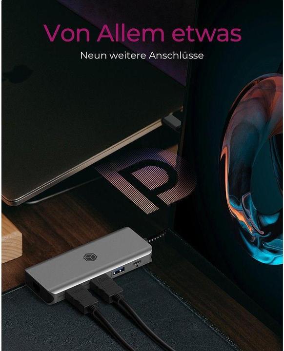 Produktbild Icy Box IB-DK4012-CPD (USB-C, 9 Ports)