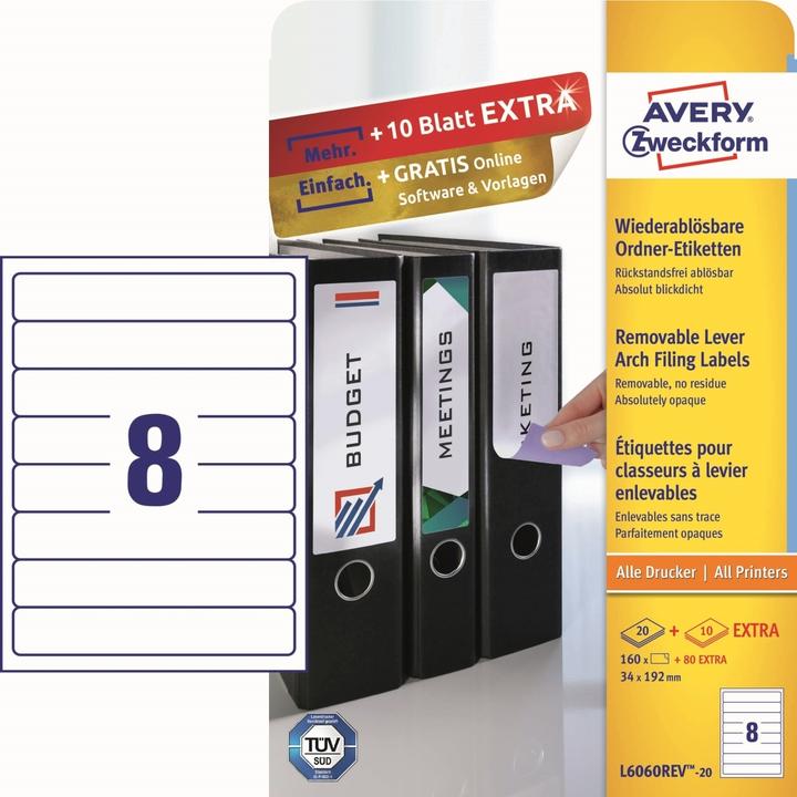 Produktbild Avery Ordnerrückenschilder