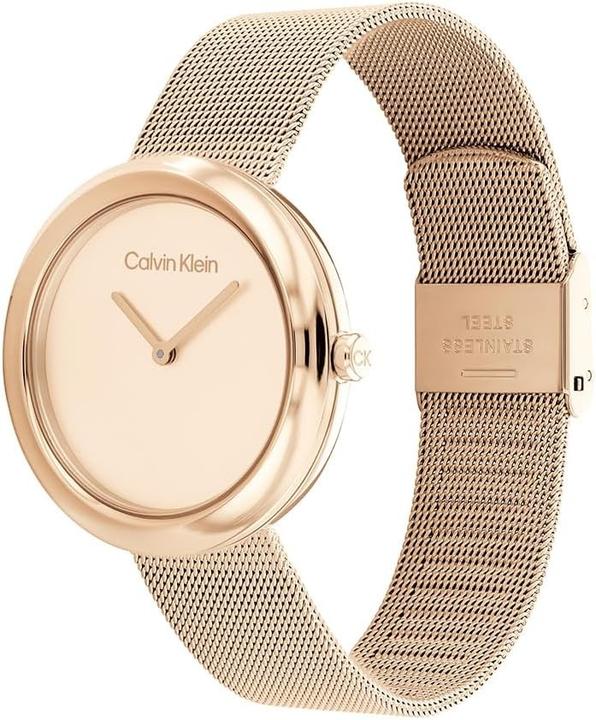 Actual product image Calvin Klein Womens Analogue Quartz Watch with Stainless Steel Strap 25200013 Carnation Gold Modern (Analogue wristwatch, 34 mm)