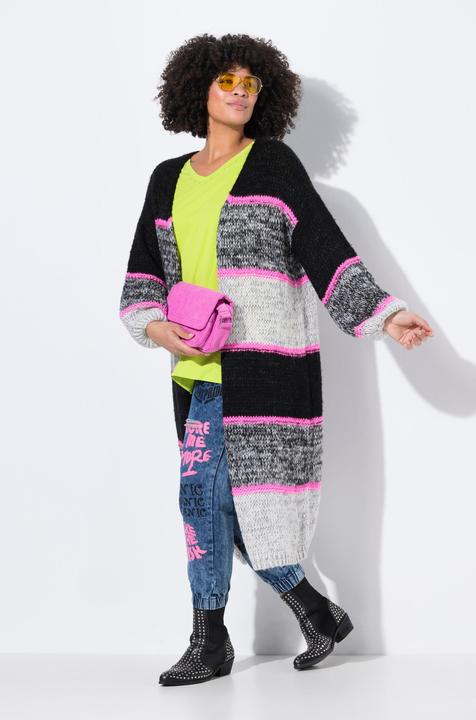 Image du produit Angel of Style Strickjacke, lang, Neonstreifen, offene Form (50, 52)