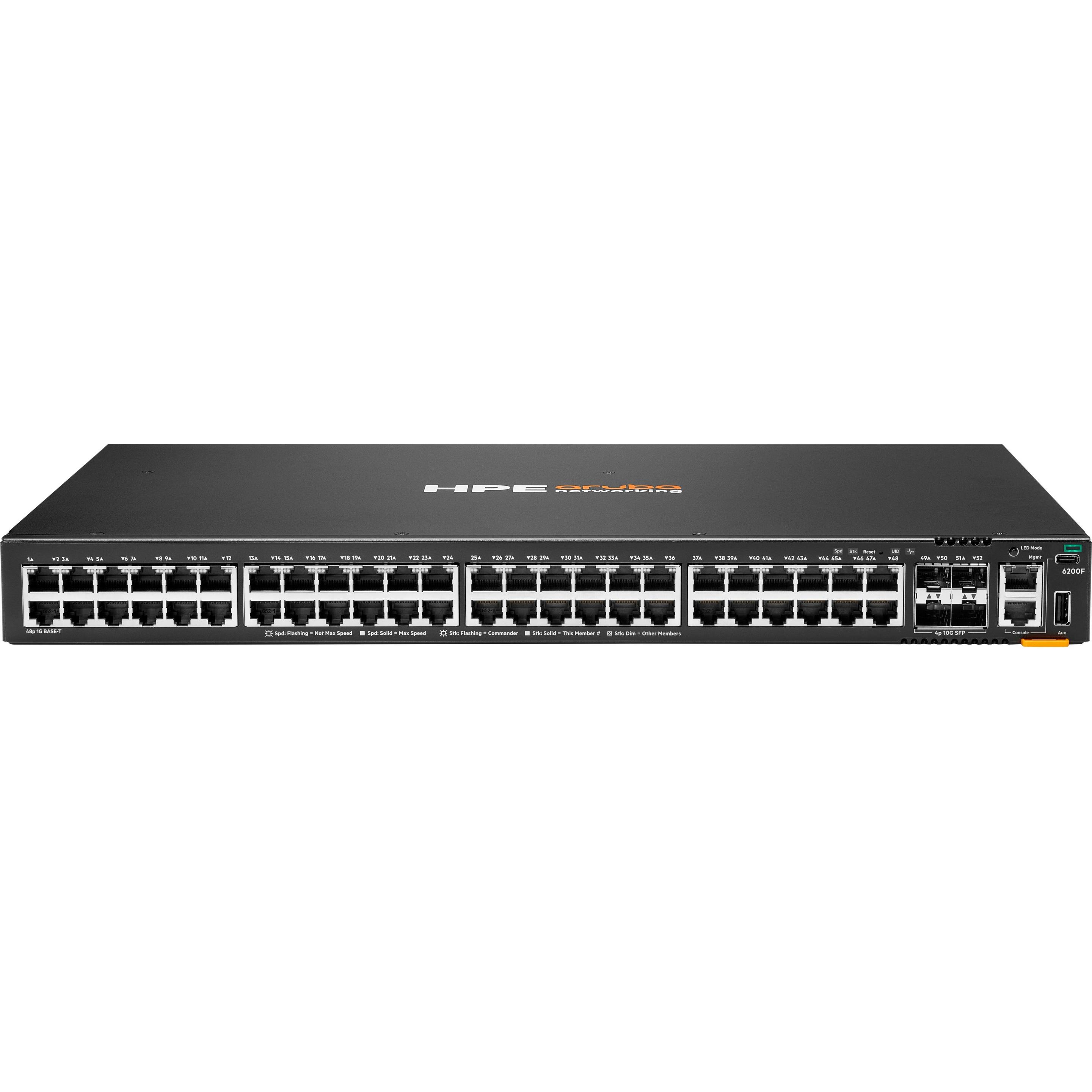 Aruba Nero Switch Hpe Networking Cx 6200F 48G 4Sfp+ (48 Porte), Switch Di Rete,