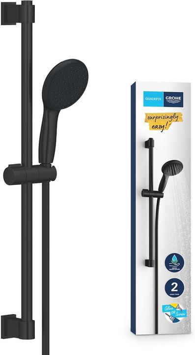 Produktbild Grohe Vitalio QuickFix Start 110 Brausestangenset, kleben oder bohren, wassersparend, 2 Strahlarten, matts