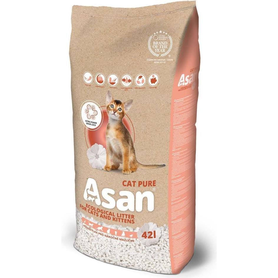 Meilleurs prix pour Asi Asan Cat Pure Ökostreu für Katzen und Frettchen 42 l (Non poussiéreux, 8 kg), Litière pour chat