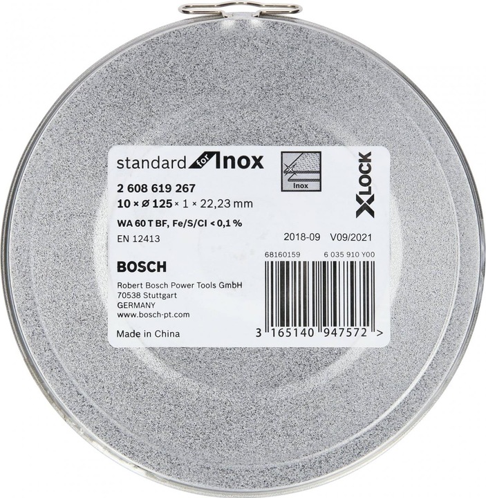 Immagine prodotto Bosch Professional Zubehör Disco da taglio PRO X-Lock in acciaio inox e metallo, 125 x 1 x 22,23 mm