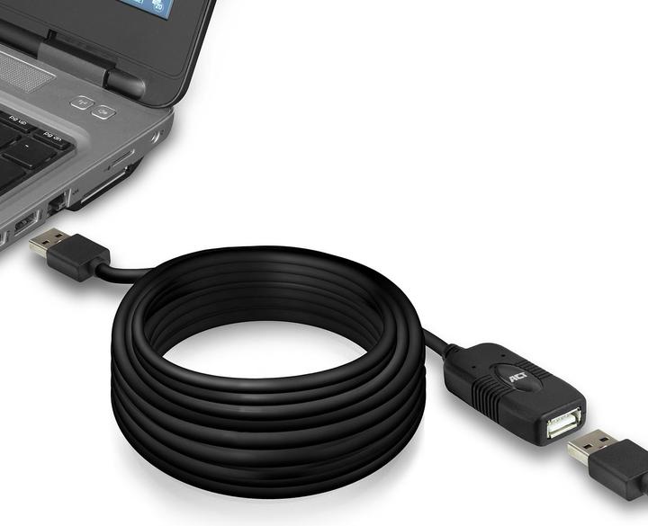 Image du produit ACT AC6010 Câble USB 10 m 2.0 USB A noir (10 m, USB 2.0)