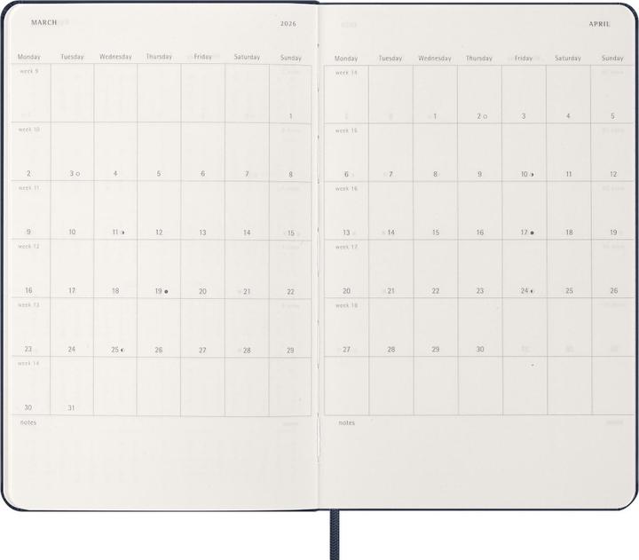 Actual product image Moleskine Weekly calendar (A5, Large 13x21, 1 week / 1 page)