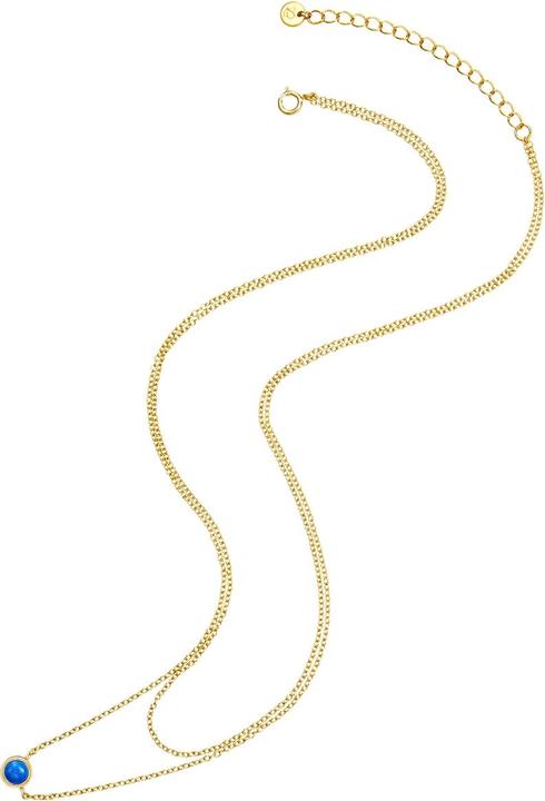 Actual product image Glanzstücke München Ladies sterling silver lapis lazuli yellow gold 42.0/36.0 cm base chain + 5.0 cm extension - 29976 (Sterling Silver)