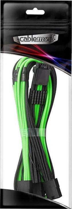 Actual product image CableMod PRO ModMesh 12VHPWR to 3x PCI-e cable - 45cm, black/light green (45 cm)