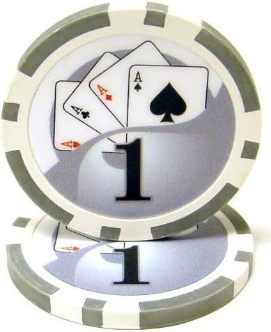 Produktbild Casinoshop 25 Stück Clay Poker Chips Wert 1