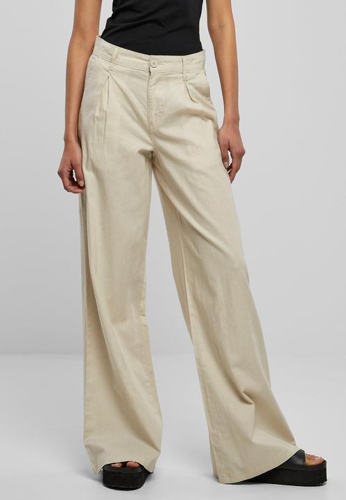 Produktbild Urban Classics Ladies High Linen Mixed Wide Leg Pants (30)
