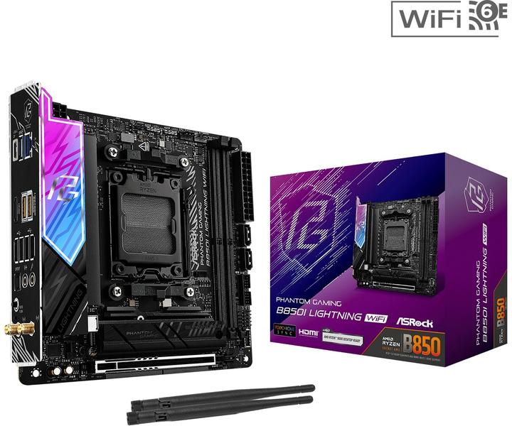 Productafbeelding AsRock Phantom Gaming B850I Lightning WiFi (AM5, AMD B850, Mini-ITX)