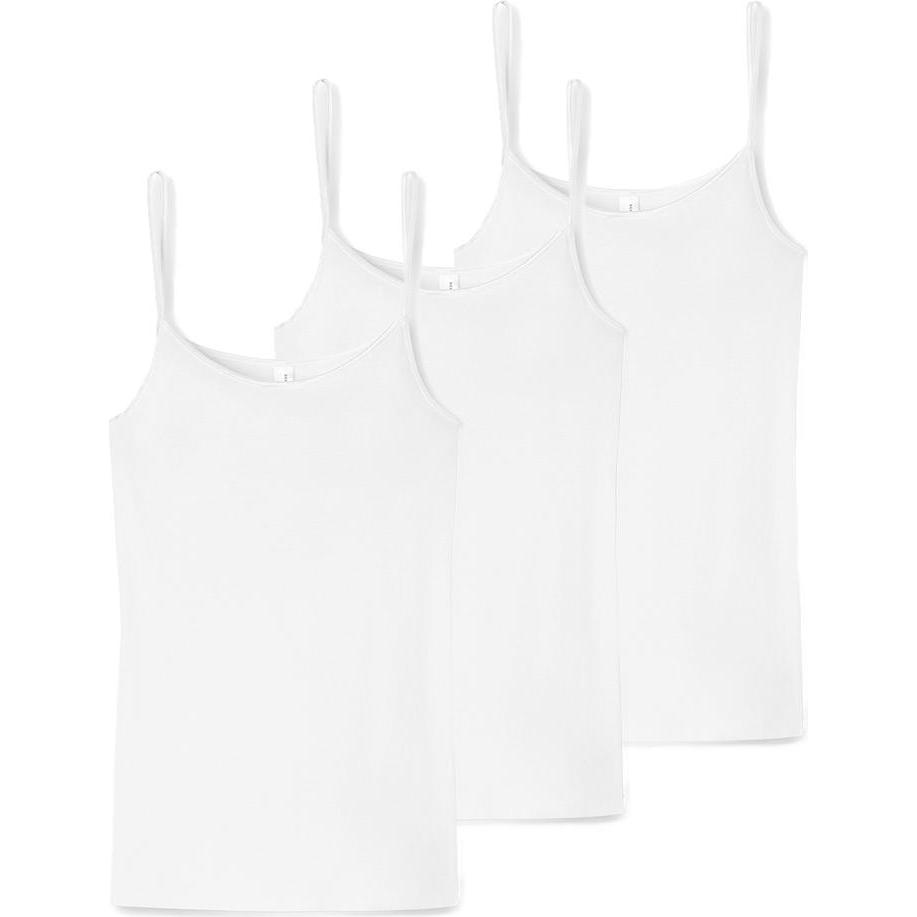 Schiesser, Damen, Shirt, 3er Pack Luxury Spaghetti Top, Weiss, (36)