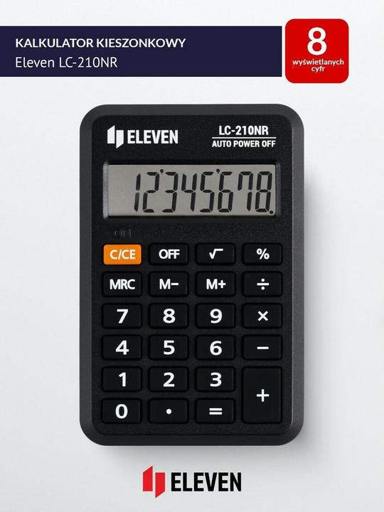 Actual product image Eleven Smart device pocket calculator LC210NR black