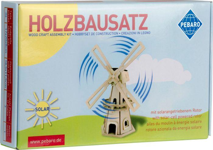 Actual product image Pebaro Wooden construction kit solar windmill