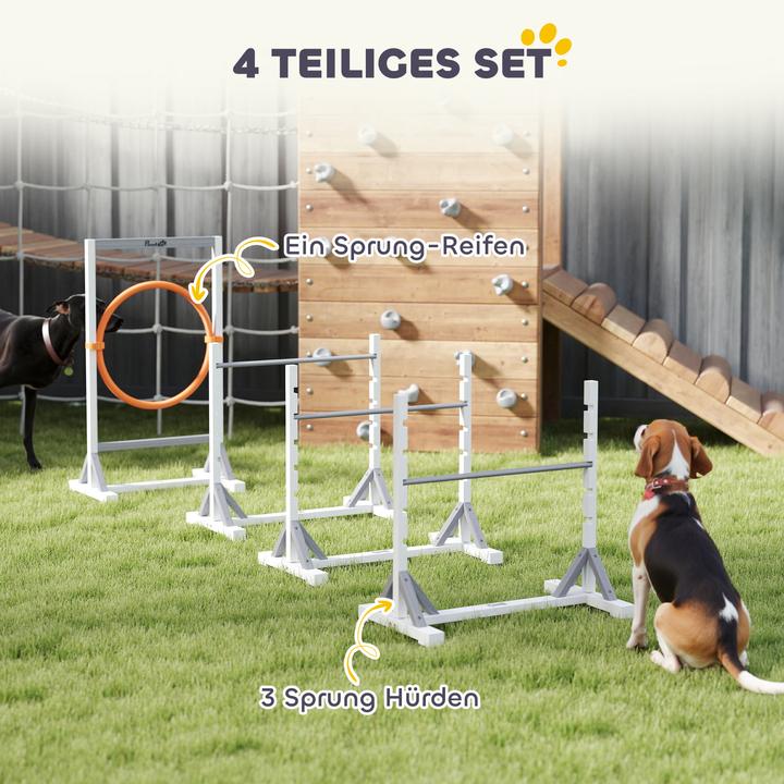 Produktbild PawHut Agility Set Tannenholz, Kunststoff Weiss (Agility)